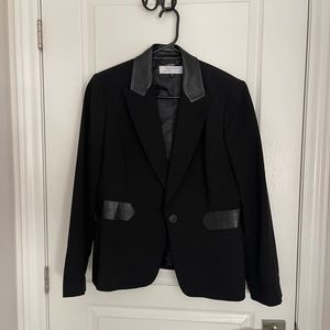 Black Faux Leather Blazer